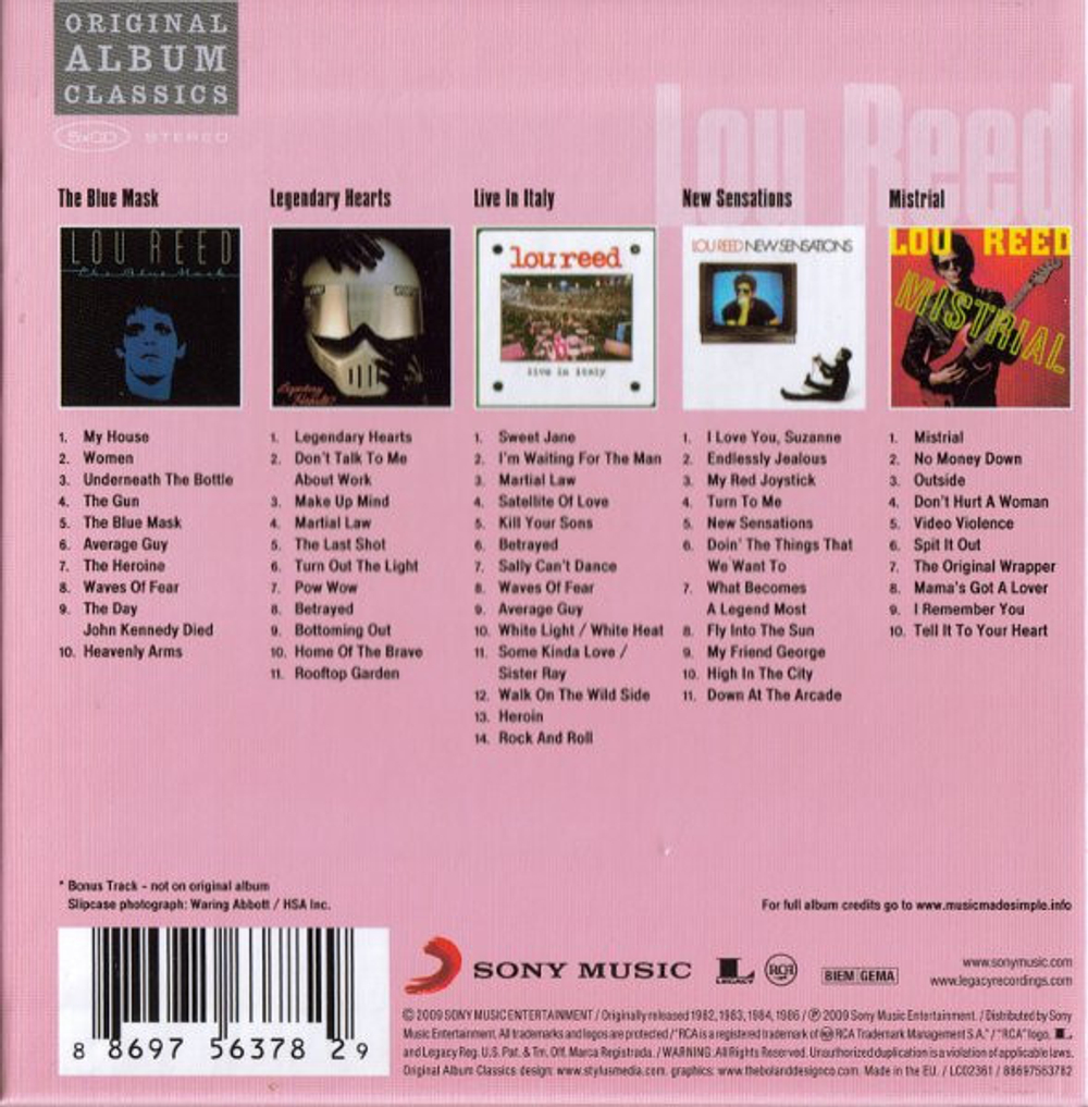 Lou Reed / Original Album Classics (5CD)