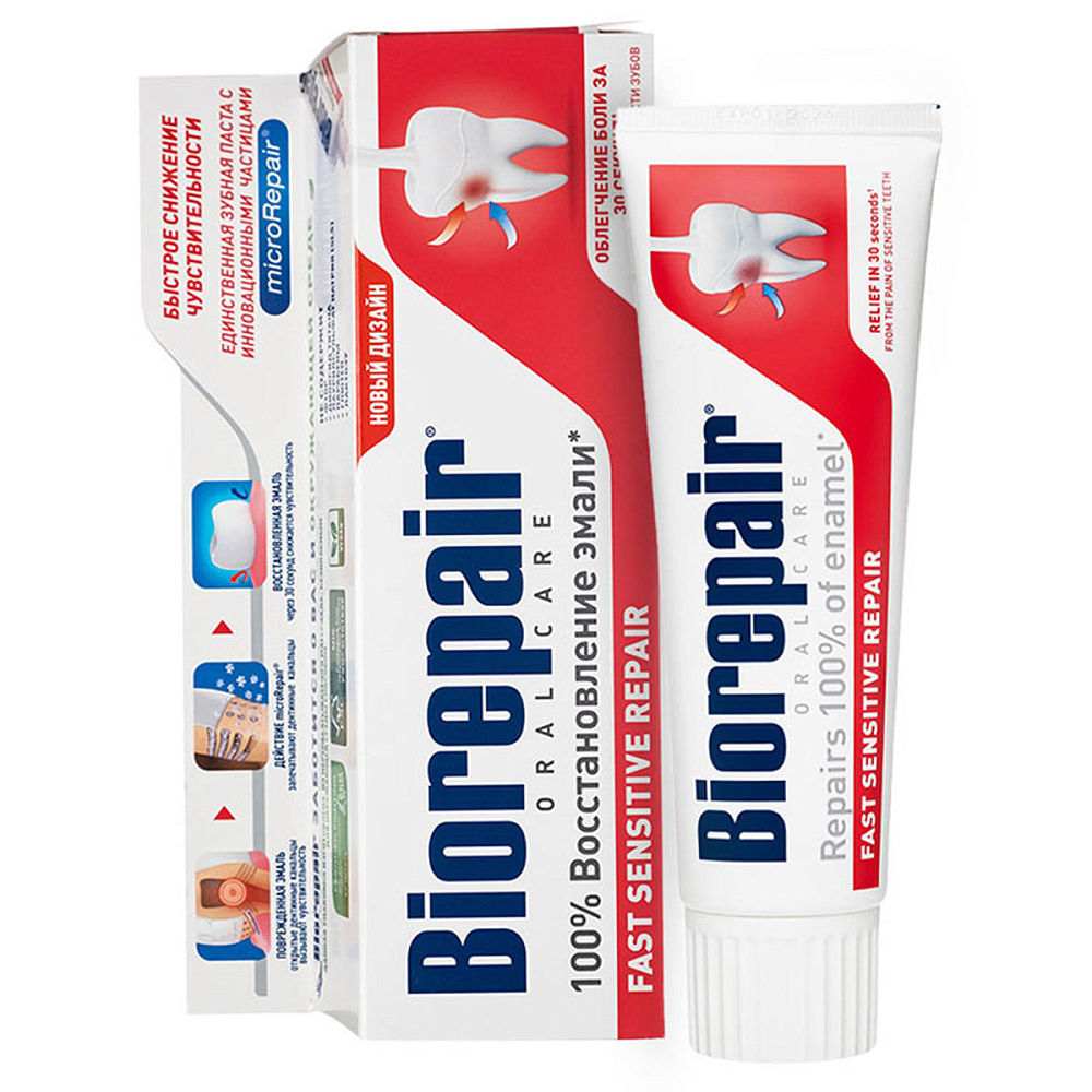 Зубная паста BioRepair Fast Sensitive Repair для чувствительных зубов 75 мл