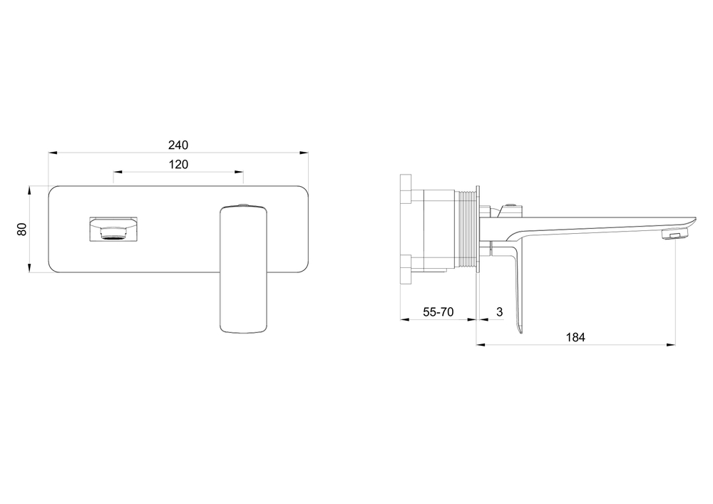 Смеситель для раковины встраиваемый WONZON & WOGHAND EDGE, Брашированное золото (WW-88869003-BG)