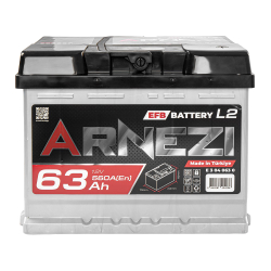 Аккумулятор ARNEZI EFB Start-stop 63 А/ч обратный R+ 242x175x190 L2 EN 560 А