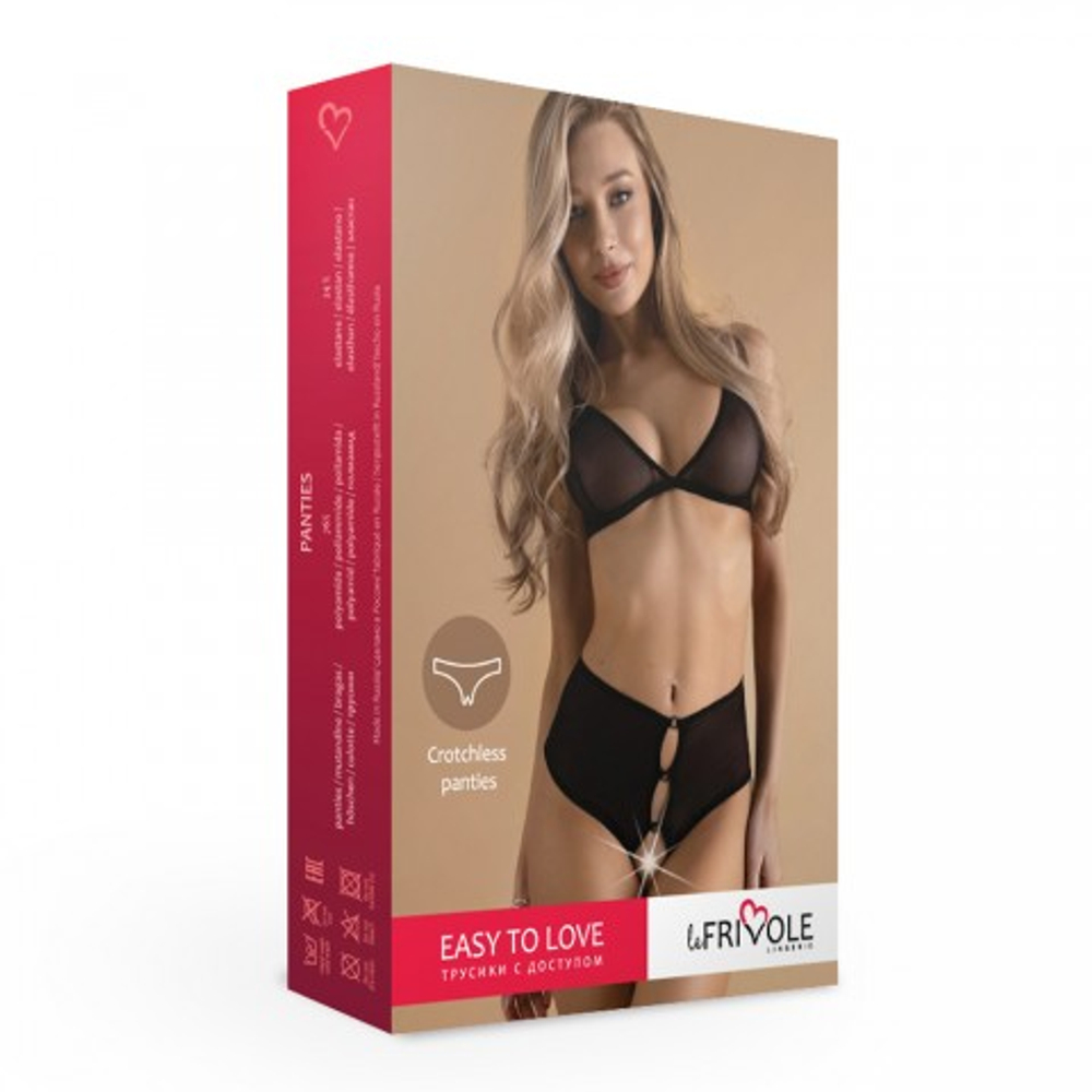 Трусики с доступом Le Frivole Easy to love, каплевидные вырезы, L-XL/46-48