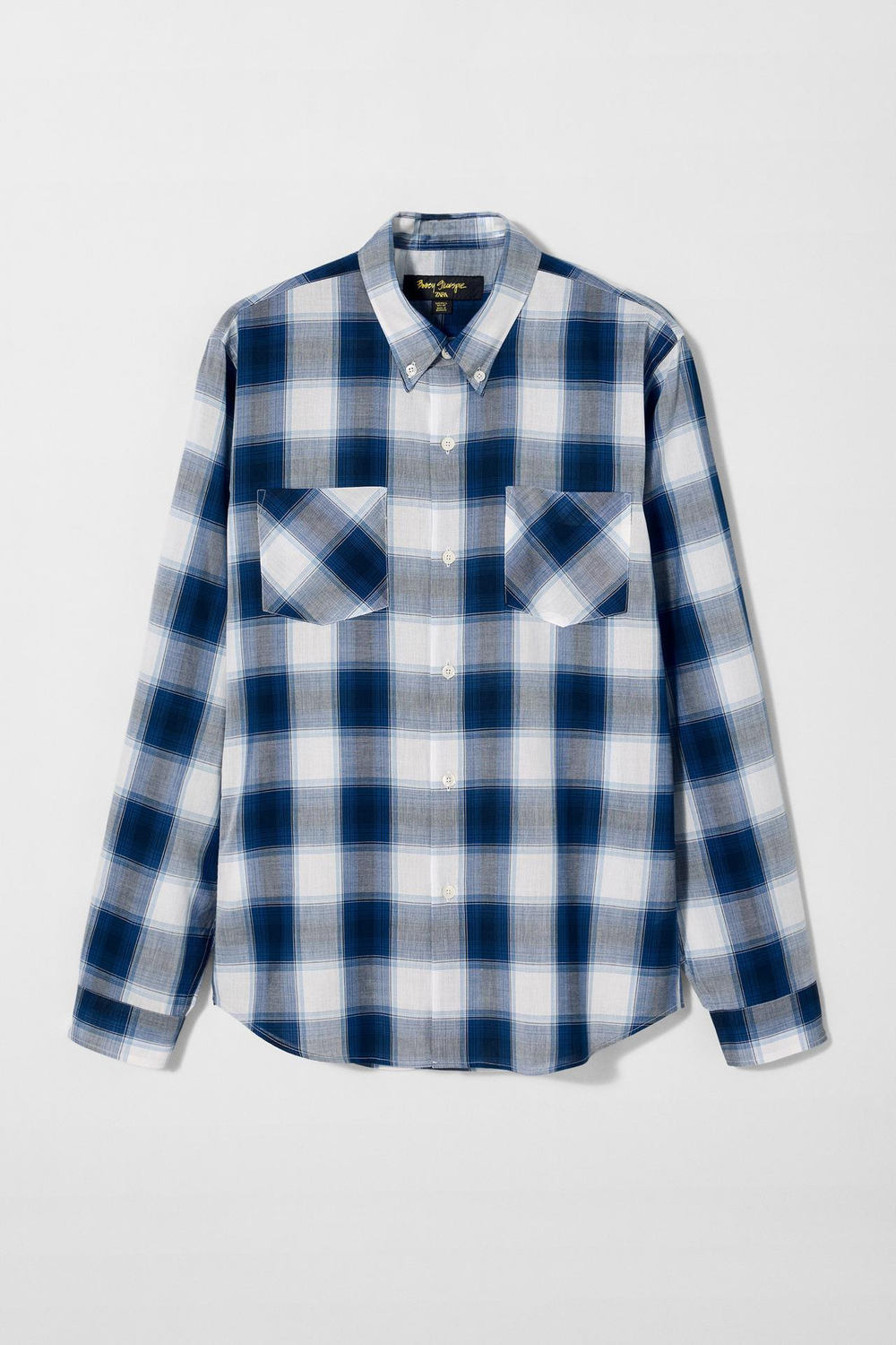 ZARA X BOBBY GILLESPIE РУБАШКА В КЛЕТКУ, СИНИЙ