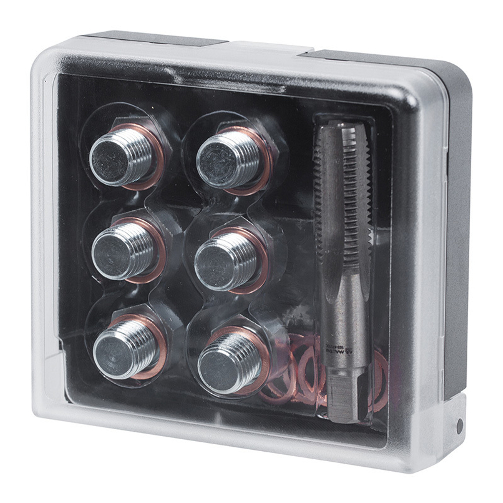 МАСТАК (103-47013C) Набор для ремонта масляных пробок М13 х 1.5, бокс, 19 предметов