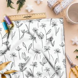 Ткань Ниагара Софт растительный набросок