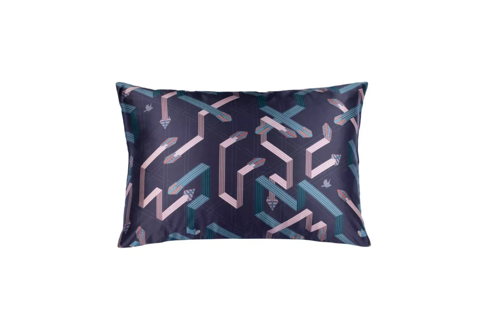 Наволочка 50x70 Mollen Чернильница ежевично-черная хлопковая