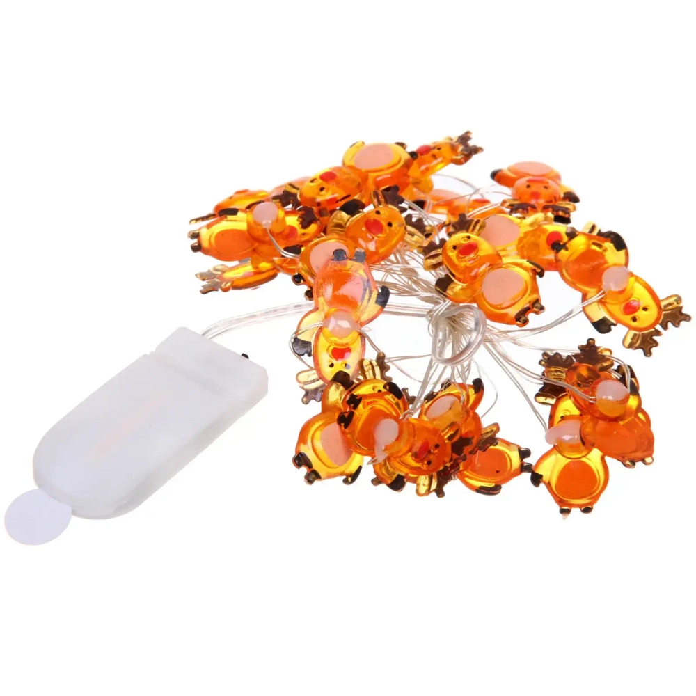 Гирлянда для дома «Олень» (3,2*1,8см) на батарейках 2,0 м 20 ламп LED, 1 реж., IP-20, Теплый белый (батарейки CR2032)