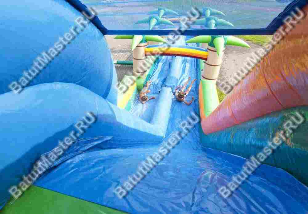 Водная горка с бассейном «Пальмовый рай», 16×4,5×7 м