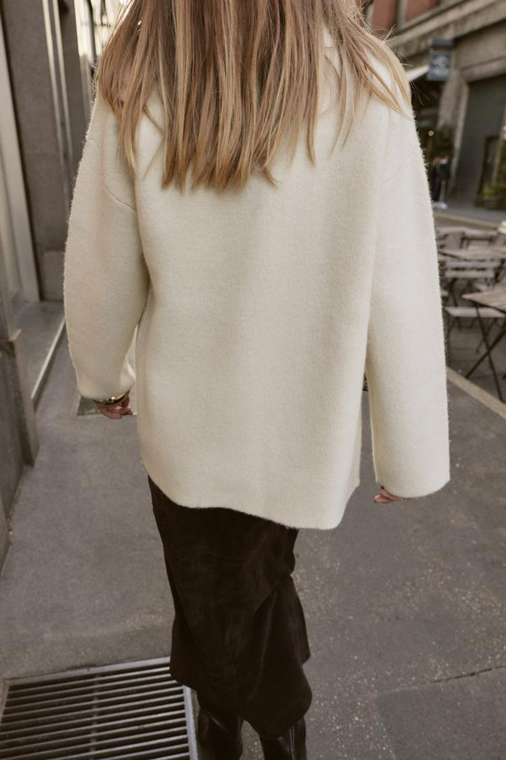 ZARА КАРДИГАН С V-ОБРАЗНЫМ ВЫРЕЗОМ, ЭКРЮ