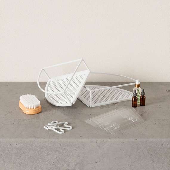 Набор из 2-х угловых полок для ванной cubiko, белые