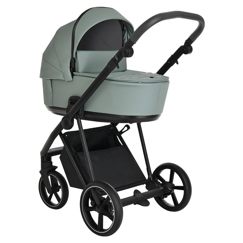 Детская коляска Roan Sol Кожа 2 в 1 RSL/2023 Misti Mint/Grey/руч. Серый
