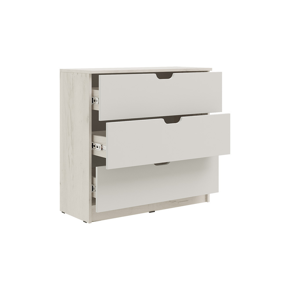 Комод Юниор-4 (800), Шарли Белый, Дуб Крафт Белый