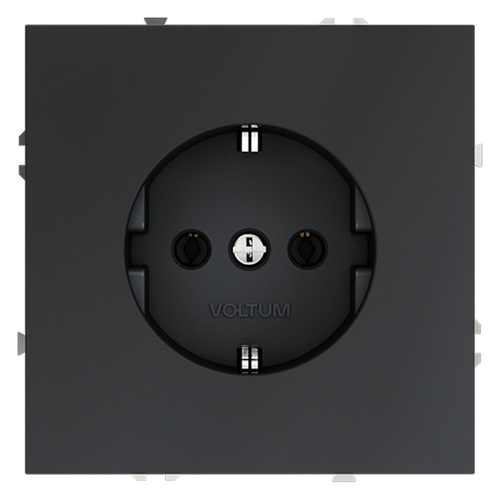 Розетка встраиваемая VOLTUM S70 с заземлением 16А, (графит)