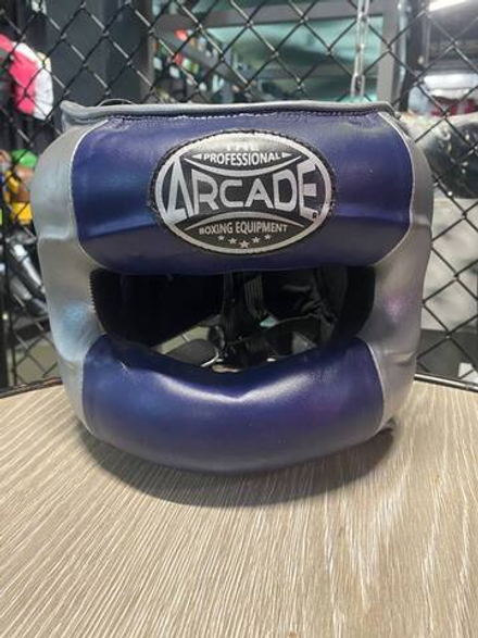 Шлем боксерский с бампером Arcada темно-синий -серый