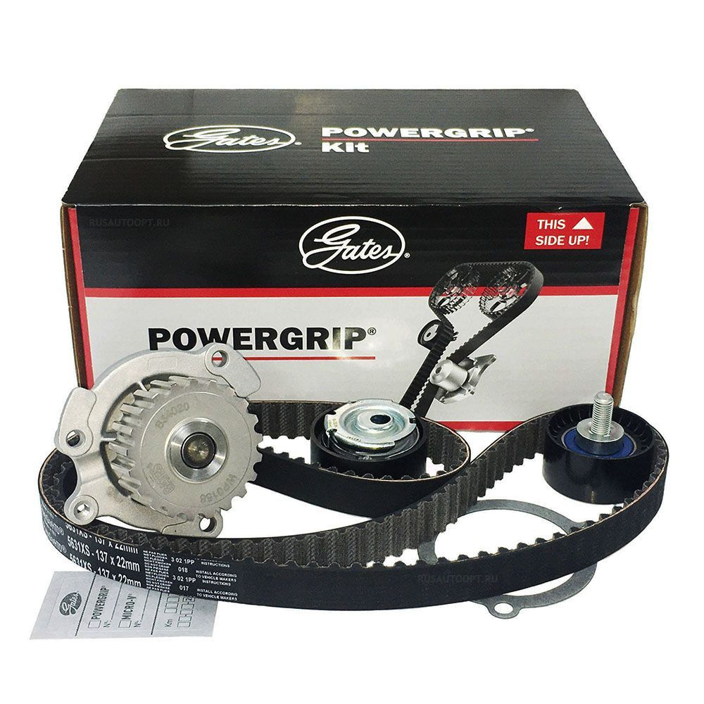 Комплект ГРМ GATES KIT POWER GRIP с помпой для Лада Калина, Калина 2, Приора, Гранта, Веста, Ларгус 16-ти клапанный двигатель