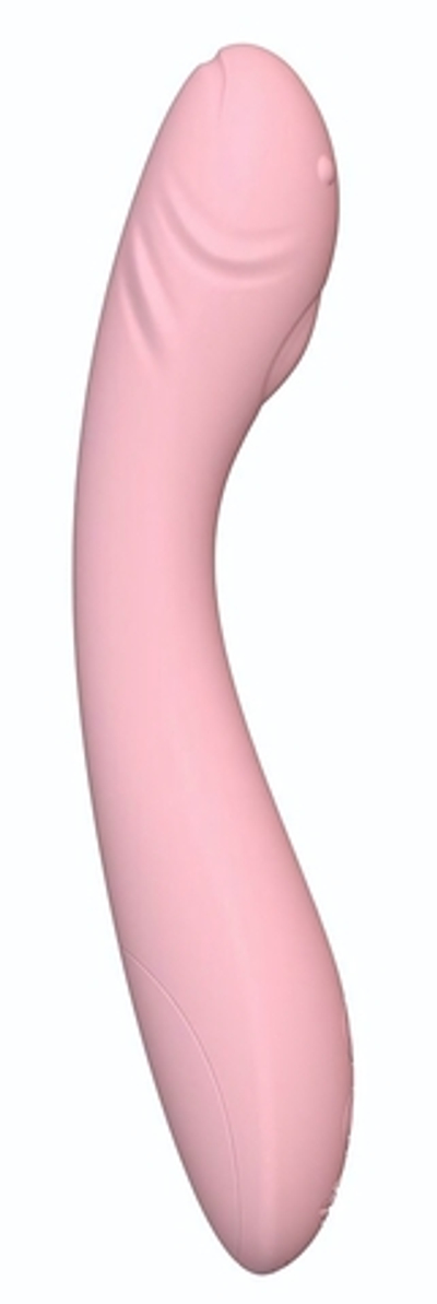 Розовый вибратор для точки G - 20,5 см. (Цвет: розовый)