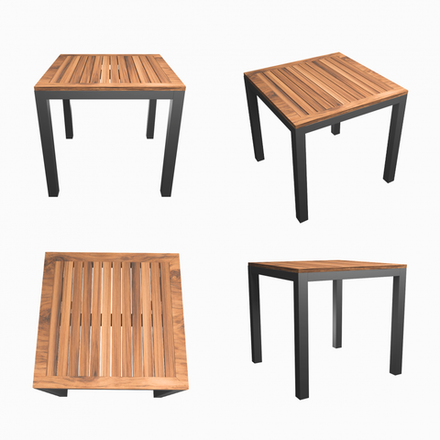 Стол обеденный Ideal Patio МИРРА алюминий, поливуд 80х80 см (4 ножки)