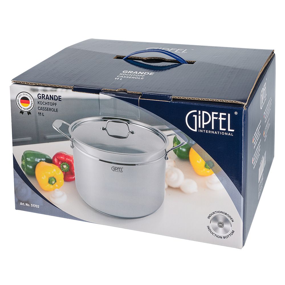 Кастрюля из нержавеющей стали Gipfel Grande 51702 28 см/11 л