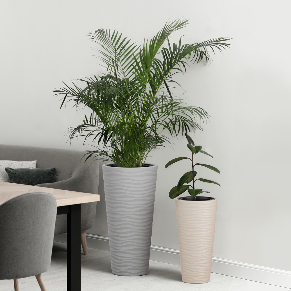 Кашпо Оазис 43л со вставкой 10л, светло-бежевый