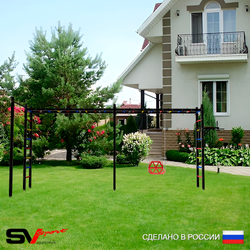 Уличная шведская стенка Sv Sport рукоход х 2 с комплектом турник прямой У55722 (Брусья/Со спинкой)