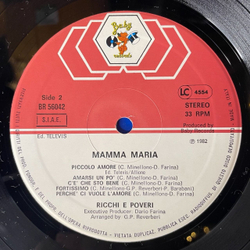 Винтажная виниловая пластинка Ricchi and Poveri Богатые и Бедные Mamma Maria (Italy 1982)