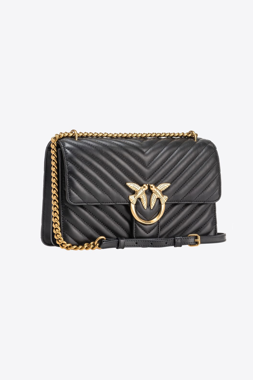 CLASSIC LOVE BAG ONE CHEVRON - black/antique gold