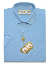 Голубая сорочка с коротким рукавом TSAREVICH Alaska
