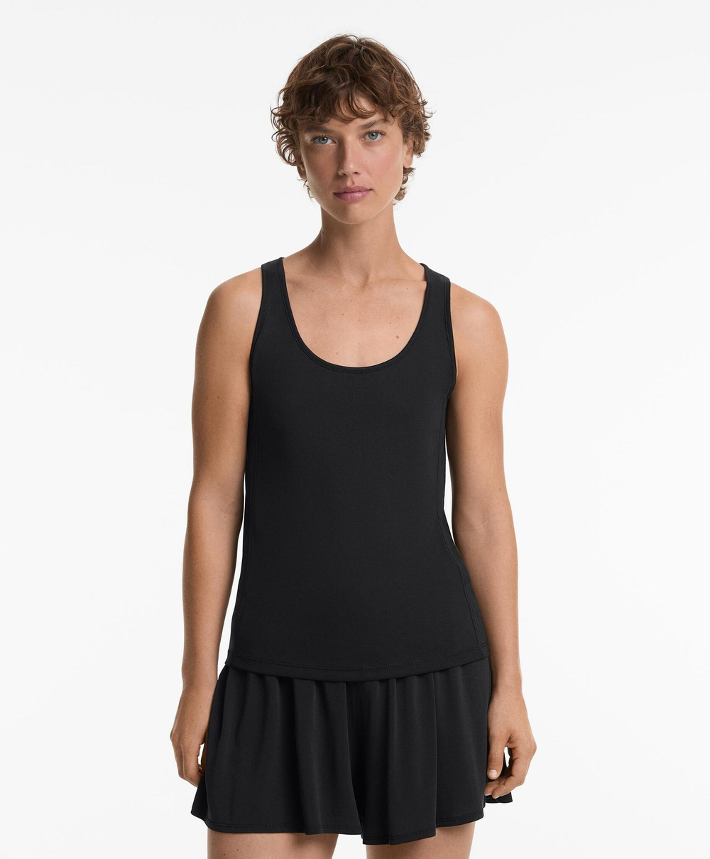 Oysho Топ из смесового модала на бретелях, черный