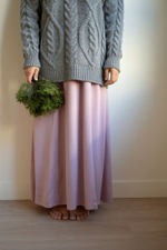 Платье-комбинация с разрезом для беременных и кормящих (розовый)