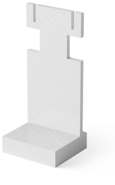 Подставка акриловая для серег/подвесок/2 прорези/2 выемки/ПЭТ карман/Н-90 мм.