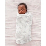 SwaddleDesigns Фланелевая пеленка для новорожденного - Elephant & Chickies, Pastel Pink