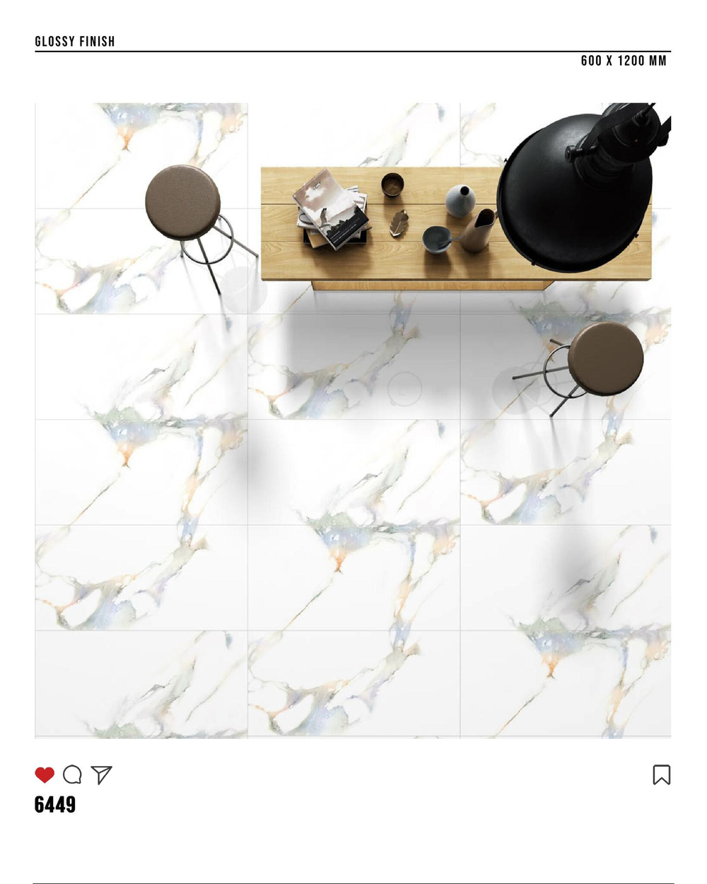 Керамогранит glossy №6, 60х120, 6449