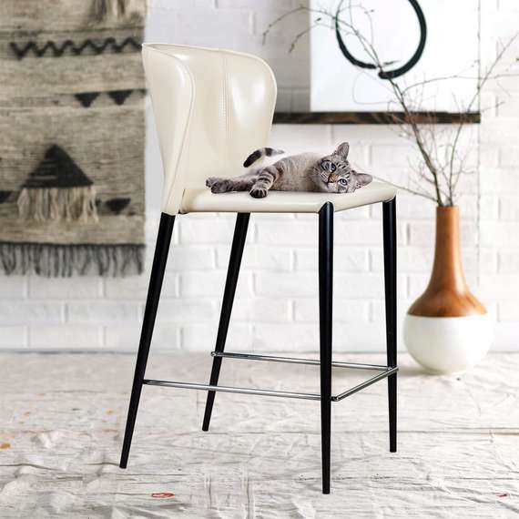 Полубарный стул Albert бежевая кожа