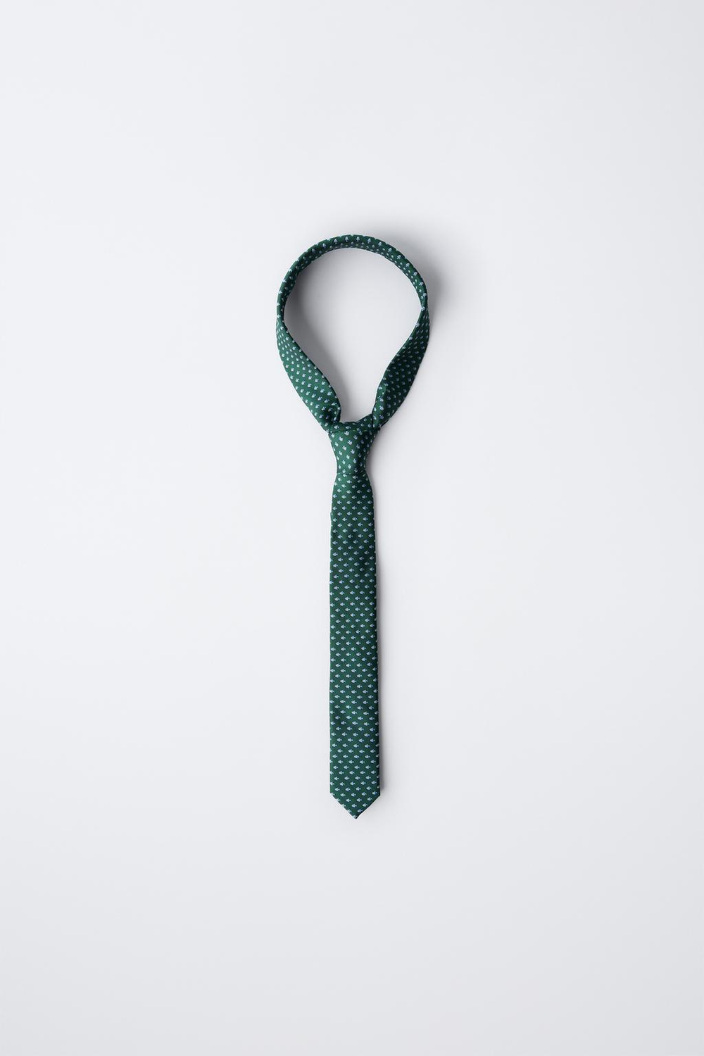 ZARA ГАЛСТУК С ПРИНТОМ, ЗЕЛЕНЫЙ/ЭКРЮ