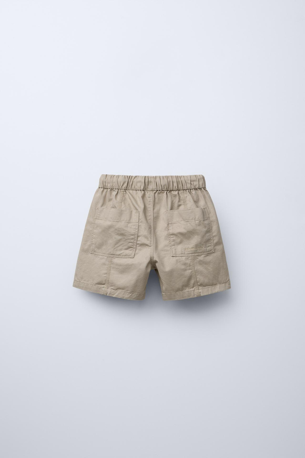 ZARA ШОРТЫ-БЕРМУДЫ С КОНТРАСТНОЙ СТРОЧКОЙ, СВЕТЛО-БЕЖЕВЫЙ