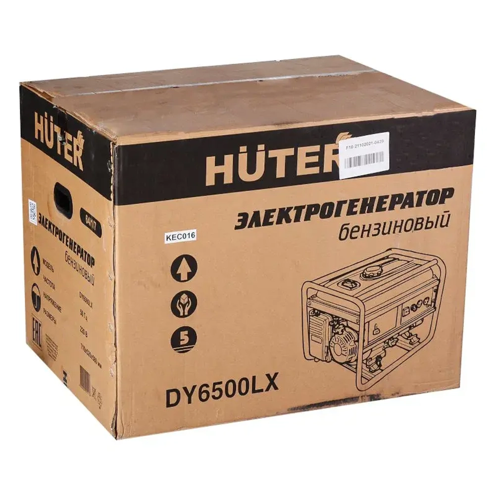 HUTER DY6500LX бензиновый генератор 64/1/15