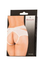 Эротические трусики с высокой посадкой,перекрестными кружевными полосами (46-48) (Цвет: белый)