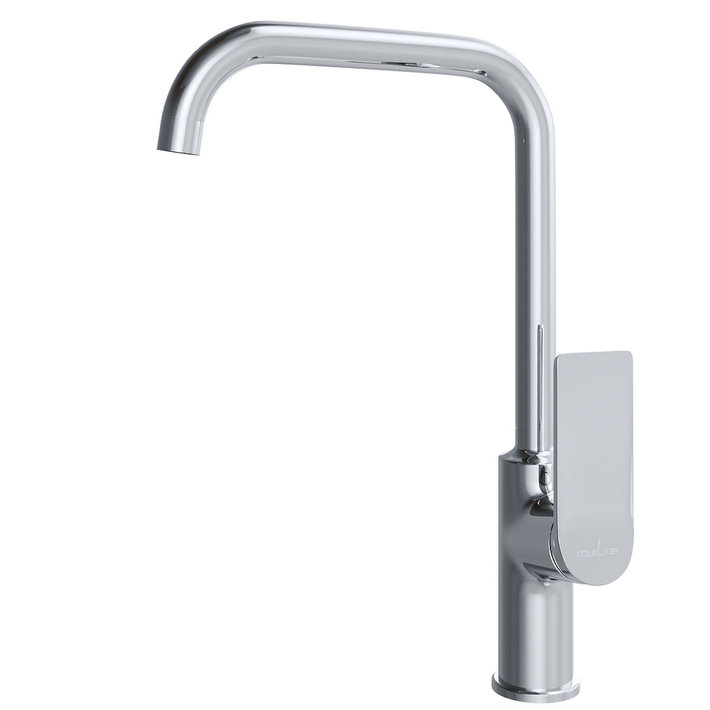 Смеситель для кухни 35k MIXLINE ML24-032 "Unito" высокий излив боковая ручка