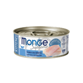 Влажный корм Monge Supreme kitten для котят из тунца с дорадо, консервы 80 г - 24 шт
