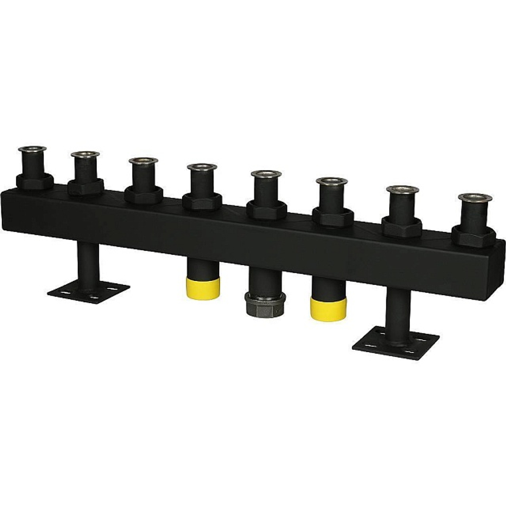 Коллектор котельной разводки STOUT DN32 - 2" на 4 контура 2" (черная сталь)