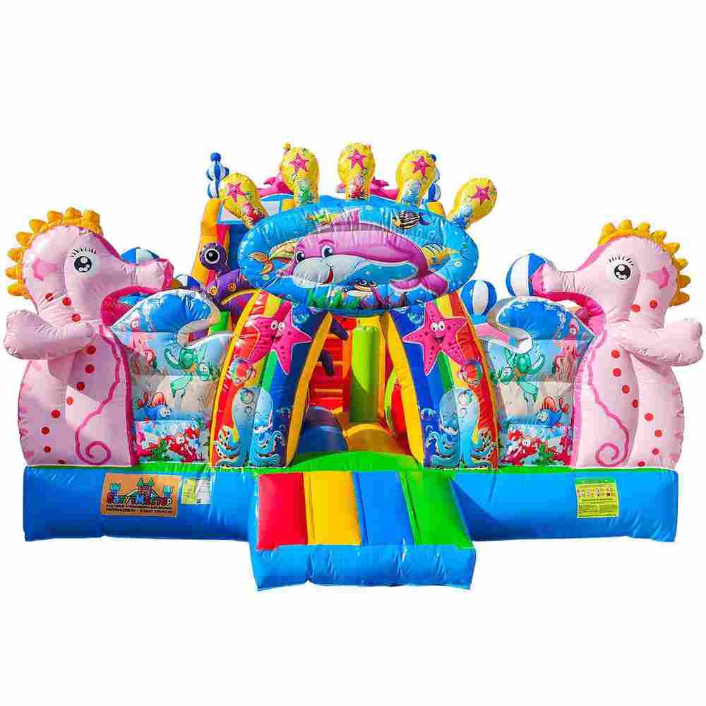 Коммерческий надувной батут «В гостях у дельфинов 2», 10*5*5 м