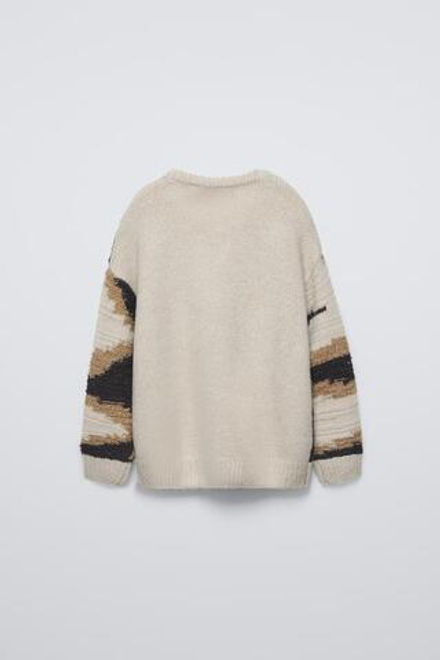ZARA ТРИКОТАЖНЫЙ СВИТЕР, ЭКРЮ