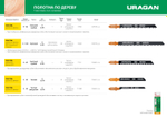 Полотна URAGAN, T144D, HCS, по дереву, ДВП, ДСП, T-хвост., шаг 4мм, 100/75мм, 2шт