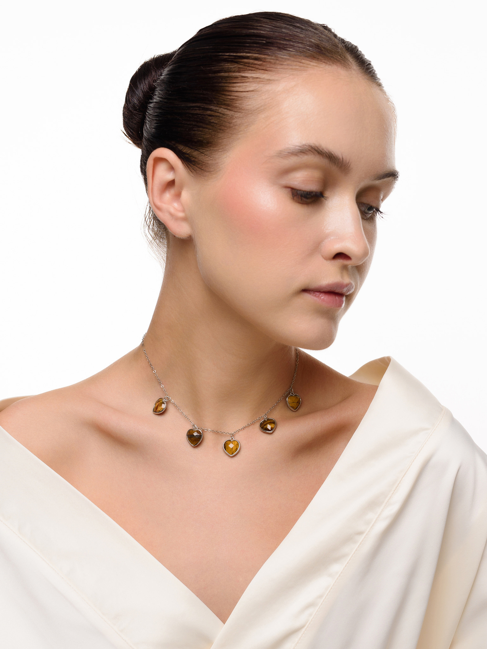 Чокер "Amour" с тигровым глазом Silver