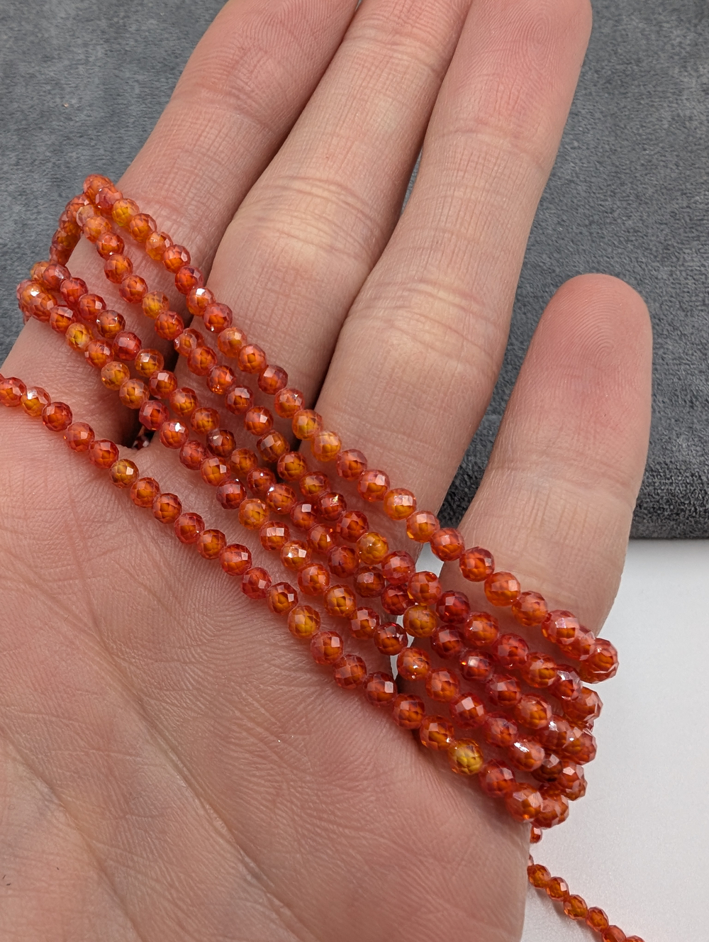 Фианиты 3мм, оранжевый