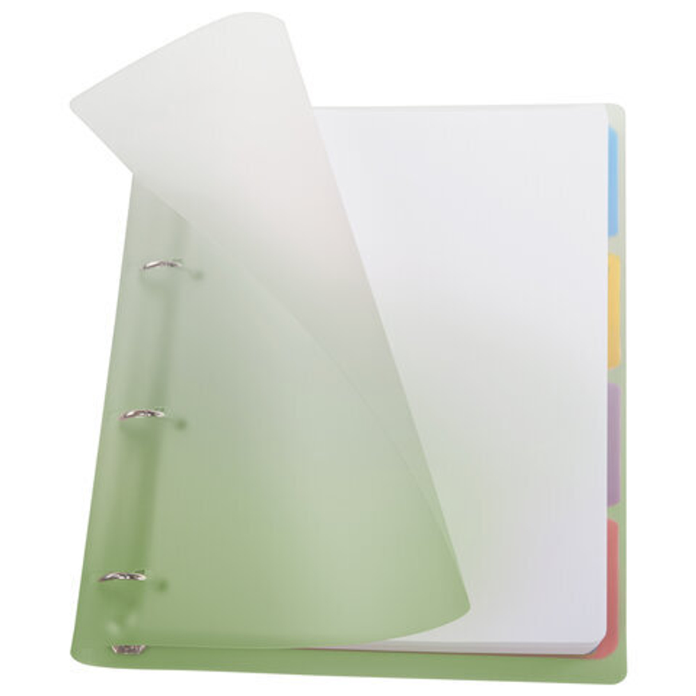 Тетрадь на кольцах БОЛЬШАЯ 305х235мм А4, 120л, пластик, с разделителями, BRAUBERG, Зеленый, 404625