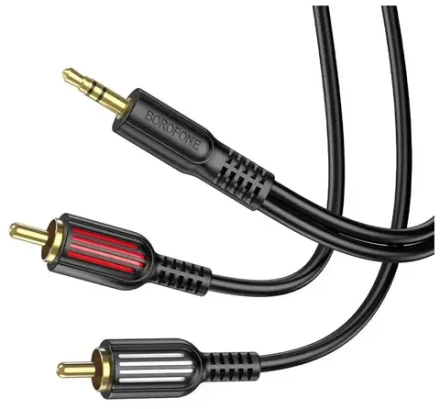 Шнур 3.5-2RCA 1.5-метр BOROFONE BL16 черный