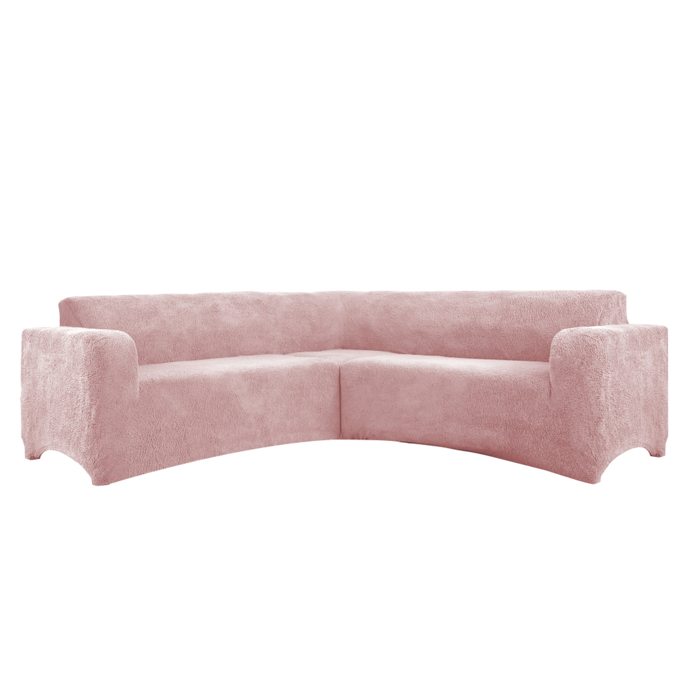 Чехол Велсофт на угловой диван, цвет Пудра