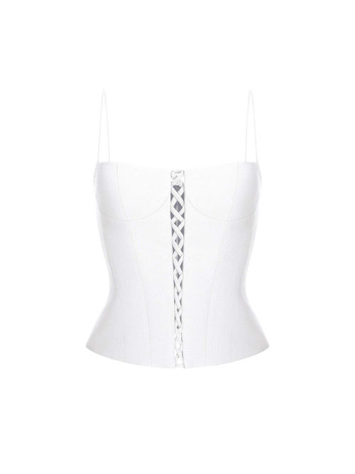 Топ-бюстье корсетного типа из крепа со шнуровкой
