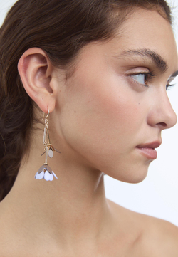 STRADIVARIUS Серьги-подвески в виде цветов, экрю