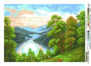 "Весенний рассвет"-0647 канва с рисунком